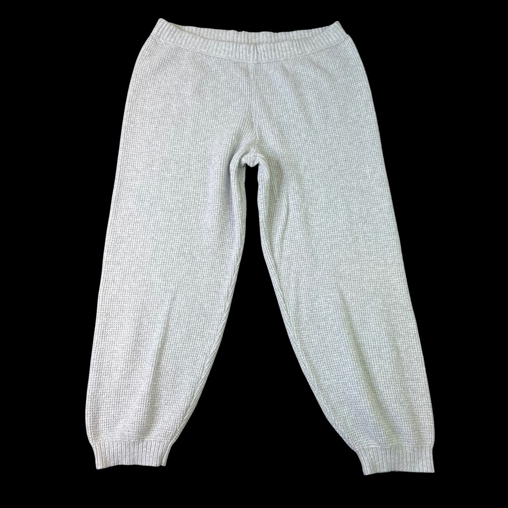 Aerie Waffle Knit Joggers Heather Grey Loungewear Pants Womens XL Regular